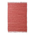 Flicken-Teppich 100% Baumwolle | Waschbarer Fleckerl mit Fransen | Rot